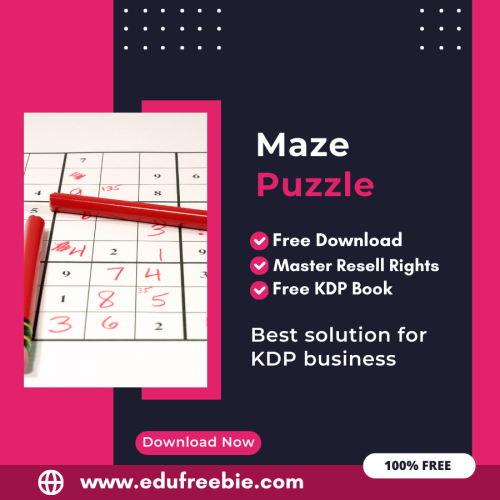100% Free Amazon KDP Maze Puzzle Book: A Step-by-Step Guide to Selling Maze Puzzles with Master Resell Rights and Earn Money Online