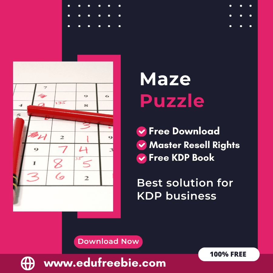You are currently viewing 100% Free Amazon KDP Maze Puzzle Book: A Step-by-Step Guide to Selling Maze Puzzles with Master Resell Rights and Earn Money Online