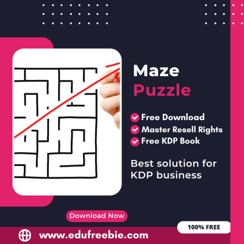 100% Free Maze Puzzle Book for Selling on Amazon KDP and Earn Money Online with master resell Rights
