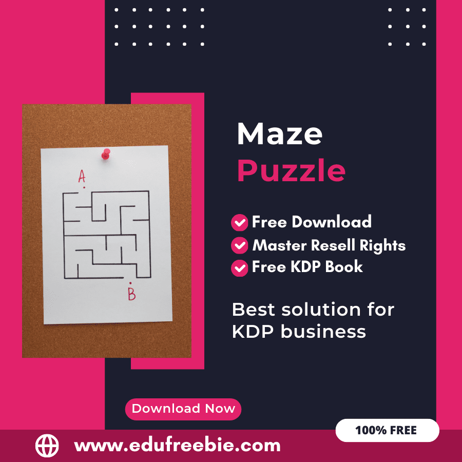 You are currently viewing 100% Free Amazon KDP Maze Puzzle Book: A Step-by-Step Guide to Selling Maze Puzzles with Master Resell Rights and Earn Money Online