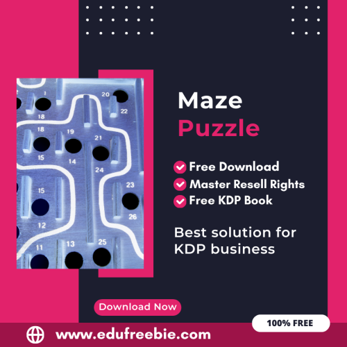 100% Free to Download Maze Puzzle Book For Amazon KDP, Download and Sell and Earn Money Online with Master Resell Rights