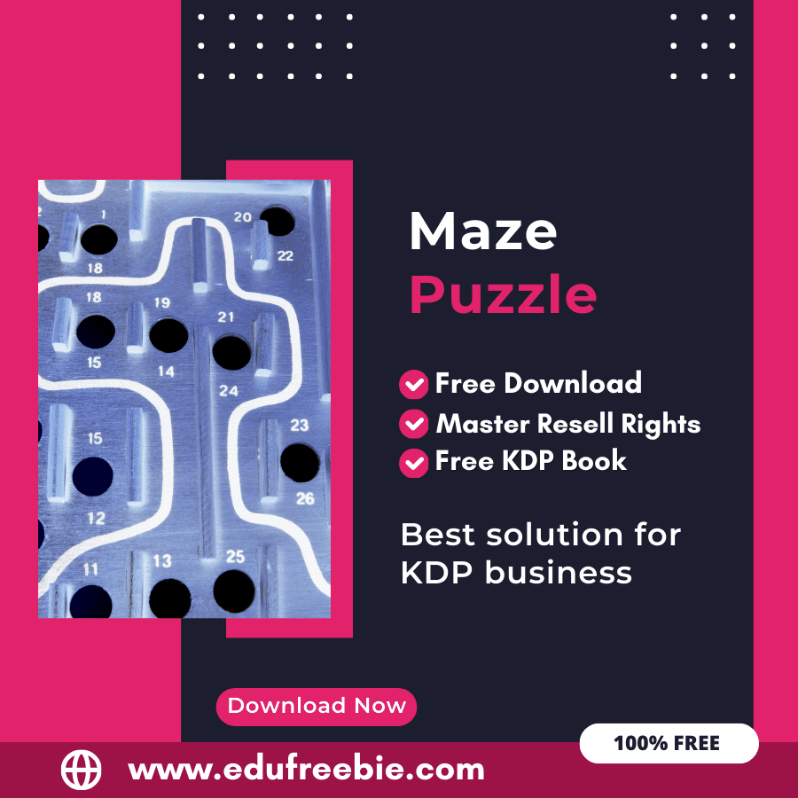 You are currently viewing 100% Free to Download Maze Puzzle Book For Amazon KDP, Download and Sell and Earn Money Online with Master Resell Rights