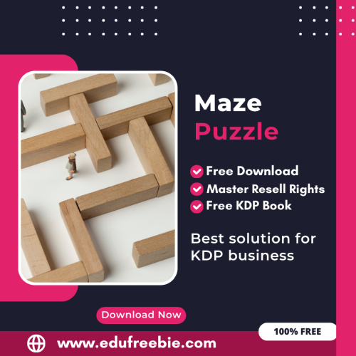 100% Free to Download Maze Puzzle Book With Master Resell Rights, Earn Money By Selling this on Amazon KDP Portal