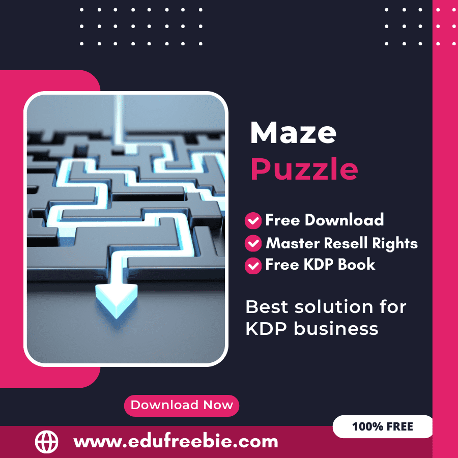 You are currently viewing 100% Free Maze Puzzle Book for Selling on Amazon KDP and Earn Money Online with master resell Rights