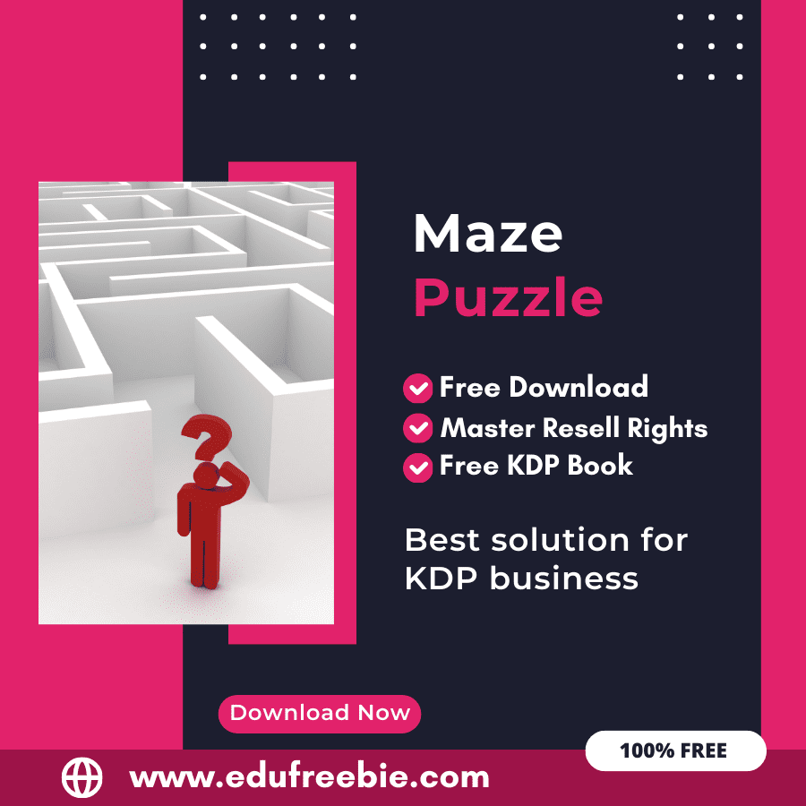 You are currently viewing 100% Free to Download Maze Puzzle Book With Master Resell Rights, Earn Money By Selling this on Amazon KDP Portal