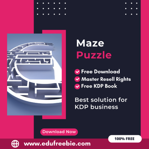 100% Free to Download Maze Puzzle Book With Master Resell Rights, Earn Money By Selling this on Amazon KDP Portal