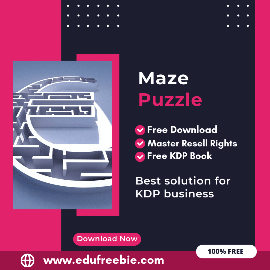 You are currently viewing 100% Free to Download Maze Puzzle Book With Master Resell Rights, Earn Money By Selling this on Amazon KDP Portal