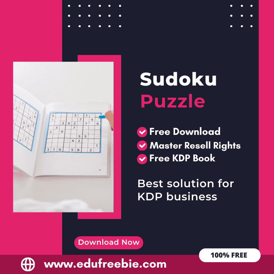 You are currently viewing Earning from Amazon KDP: A Guide to Publishing a Sudoku Puzzle Book with 100% Free to Download With Master Resell Rights
