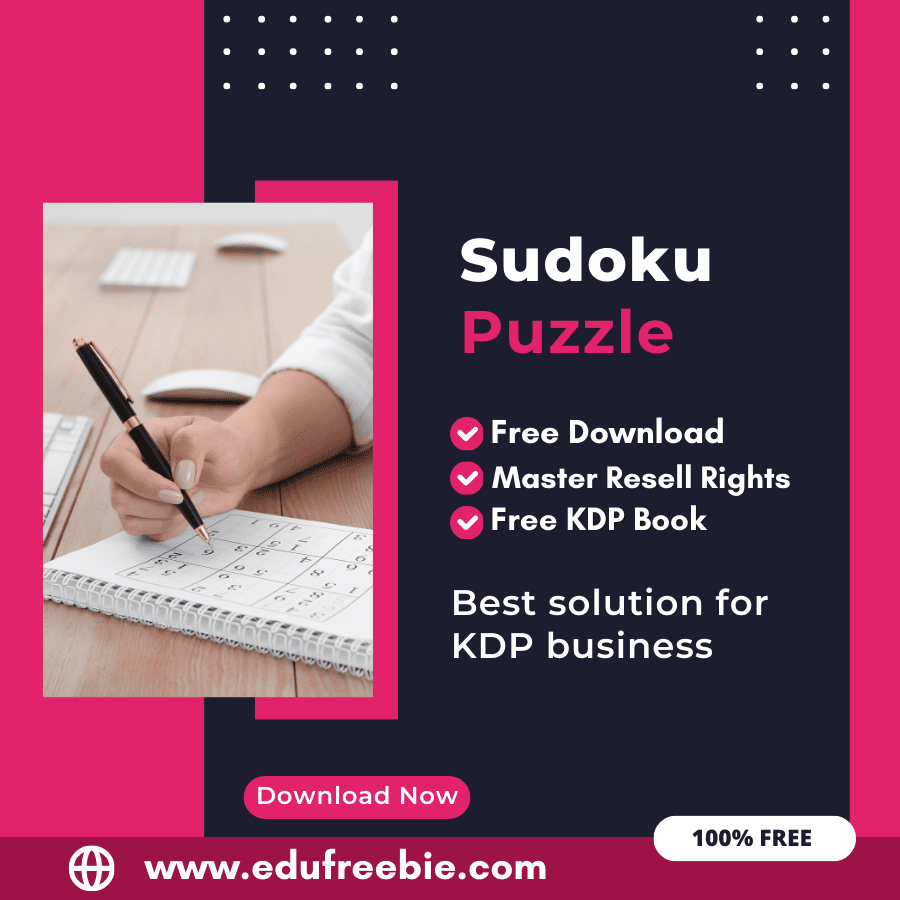 You are currently viewing Profit from Amazon KDP: A Beginner’s Guide to Publishing a Sudoku Puzzle Book with 100% Free to Download With Master Resell Rights