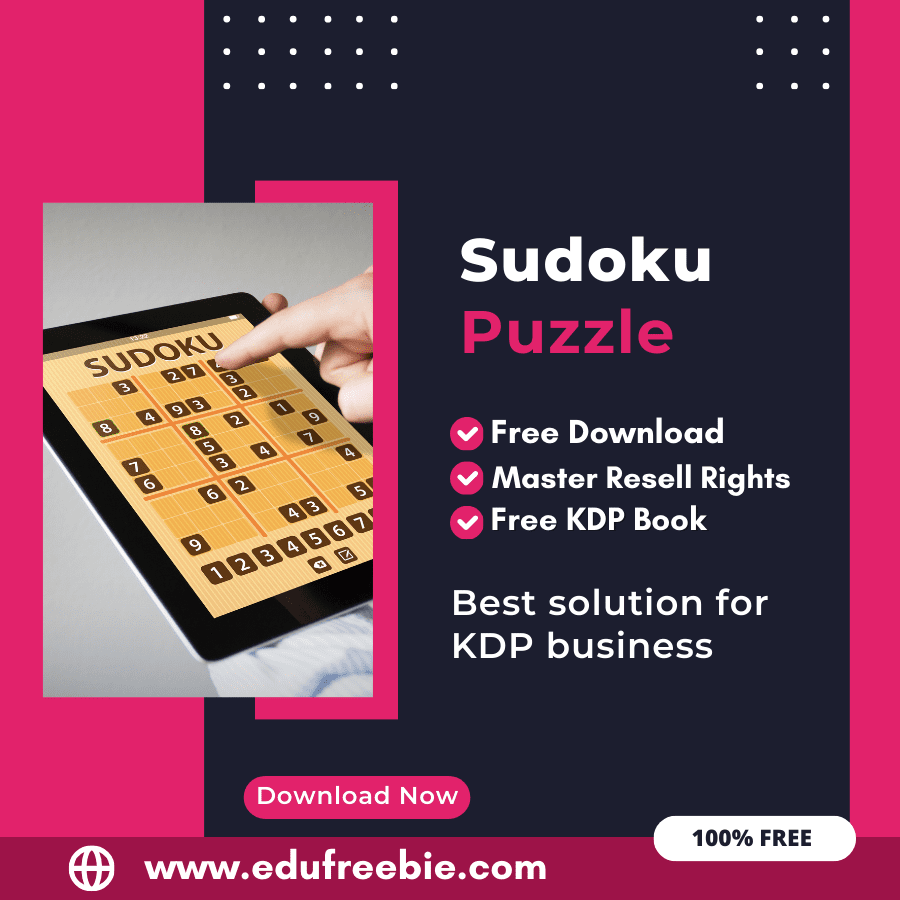You are currently viewing Earning from Amazon KDP: A Guide to Publishing a Sudoku Puzzle Book with 100% Free to Download With Master Resell Rights