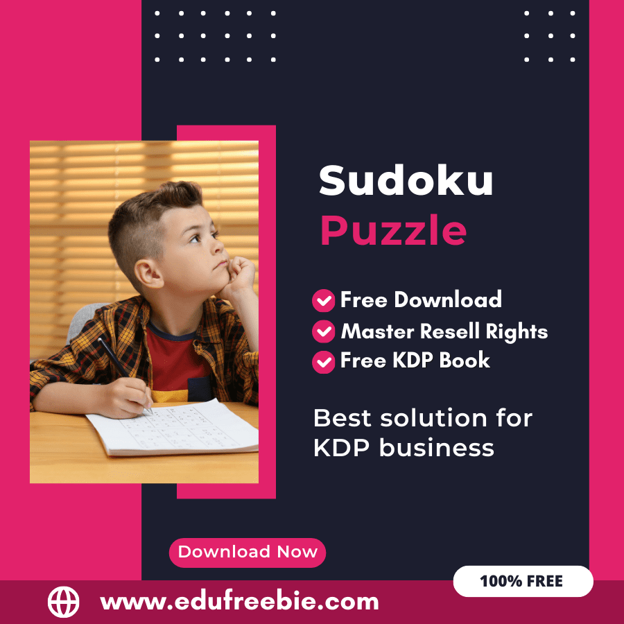 You are currently viewing Maximize Your Earnings with Amazon KDP: A Step-by-Step Guide to Publishing a Sudoku Puzzle Book with 100% Free to Download With Master Resell Rights