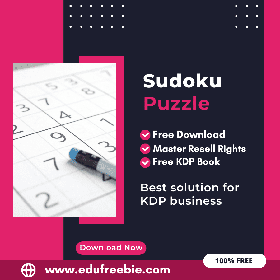 You are currently viewing Profit from Amazon KDP: A Beginner’s Guide to Publishing a Sudoku Puzzle Book with 100% Free to Download With Master Resell Rights
