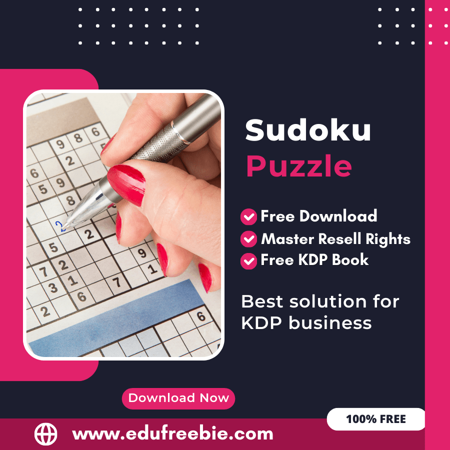 You are currently viewing 100% Free Sudoku Puzzle Book with Master Resell Rights. You can sell this Puzzle Book on Amazon KDP and Earn 100% Profit from that, Become a millionaire after selling this book