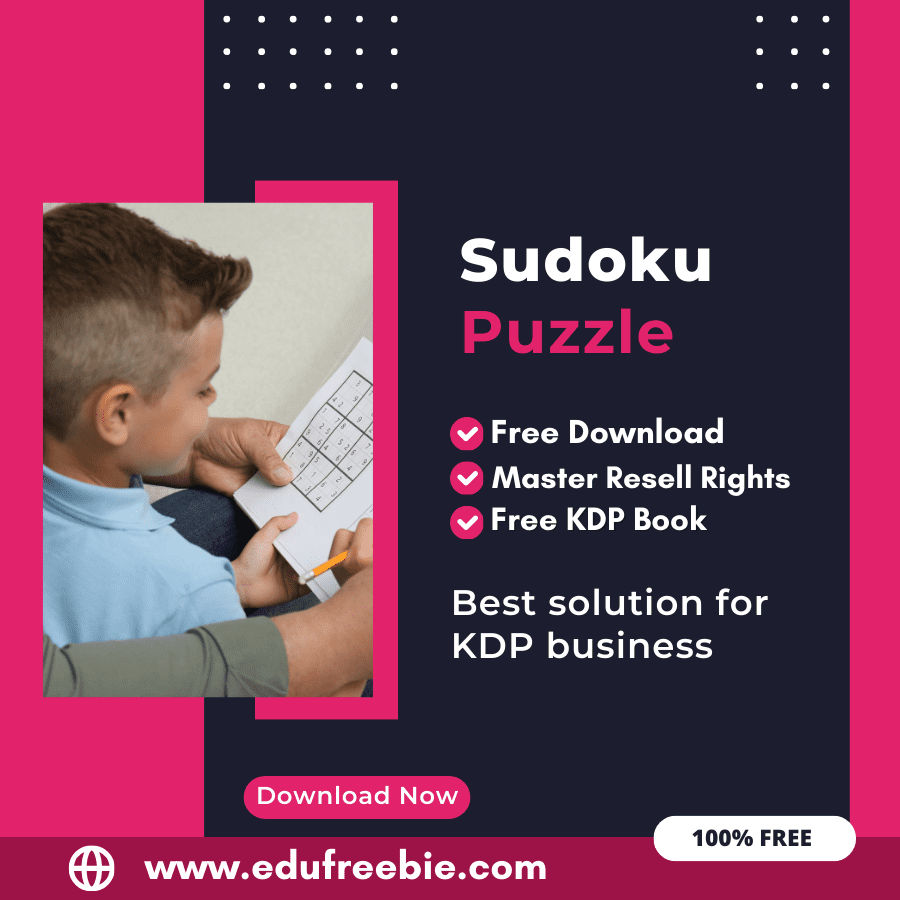 You are currently viewing Maximize Your Earnings with Amazon KDP: A Step-by-Step Guide to Publishing a Sudoku Puzzle Book with 100% Free to Download With Master Resell Rights
