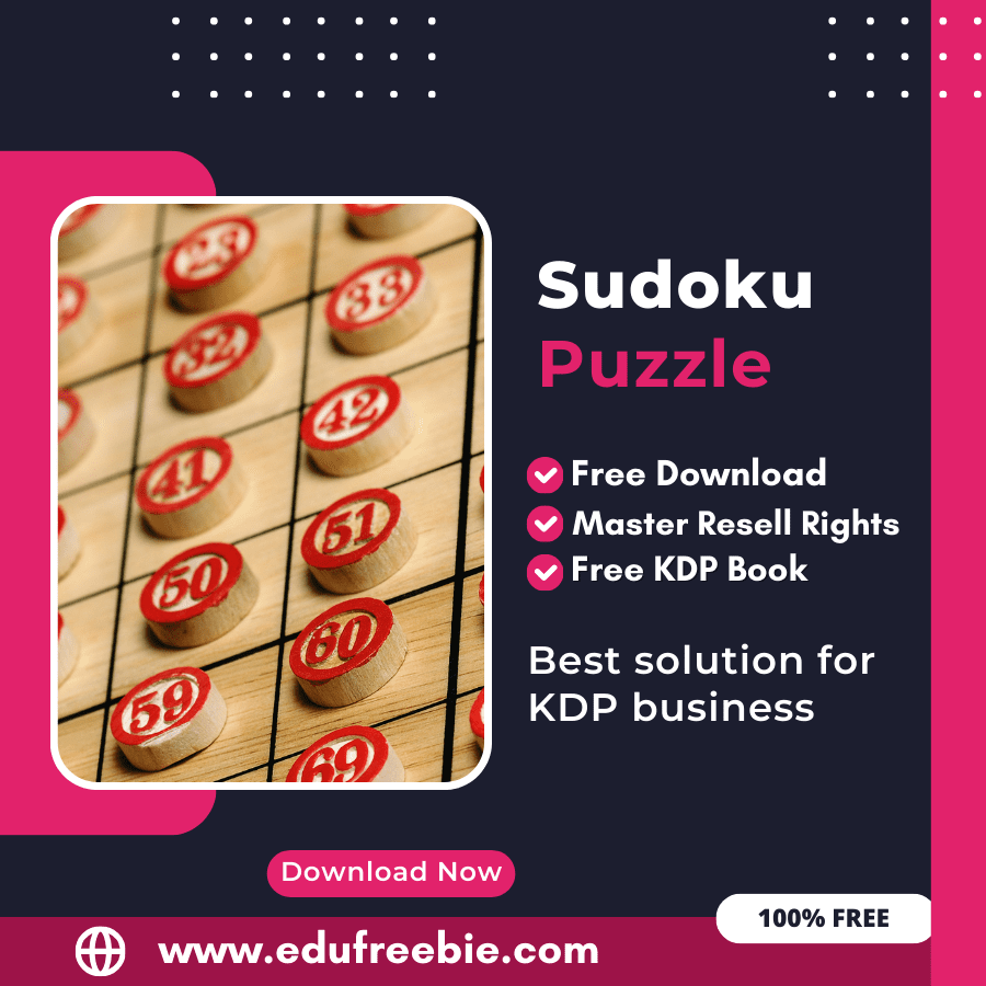 You are currently viewing 100% Free Sudoku Puzzle Book with Master Resell Rights. You can sell this Puzzle Book on Amazon KDP and Earn 100% Profit from that, Become a millionaire after selling this book