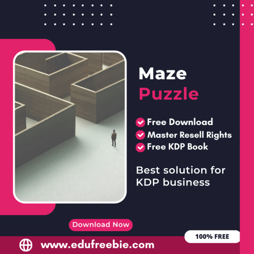 100% Free to Download Maze Puzzle Book For Amazon KDP, Download and Sell and Earn Money Online with Master Resell Rights