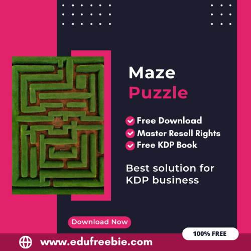 100% Free to Download Maze Puzzle Book With Master Resell Rights, Earn Money By Selling this on Amazon KDP Portal