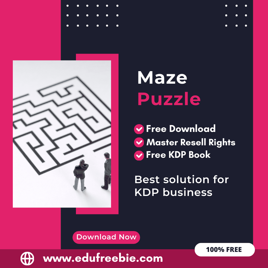 You are currently viewing 100% Free Maze Puzzle Book for Selling on Amazon KDP and Earn Money Online with master resell Rights