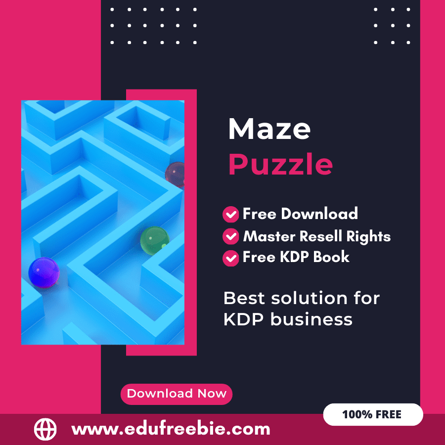 You are currently viewing 100% Free to Download Maze Puzzle Book With Master Resell Rights, Earn Money By Selling this on Amazon KDP Portal