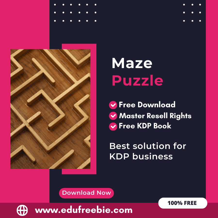 You are currently viewing 100% Free Amazon KDP Maze Puzzle Book: A Step-by-Step Guide to Selling Maze Puzzles with Master Resell Rights and Earn Money Online