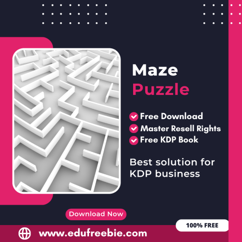 100% Free to Download Maze Puzzle Book With Master Resell Rights, Earn Money By Selling this on Amazon KDP Portal