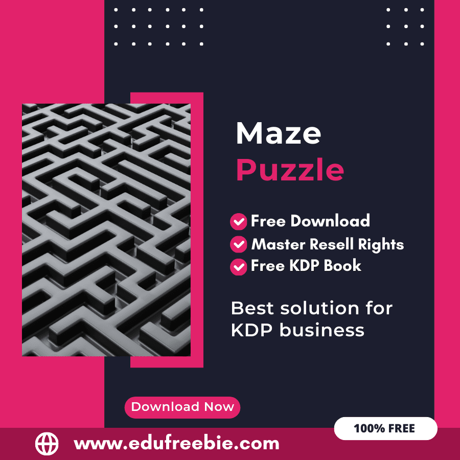 You are currently viewing 100% Free Amazon KDP Maze Puzzle Book: A Step-by-Step Guide to Selling Maze Puzzles with Master Resell Rights and Earn Money Online