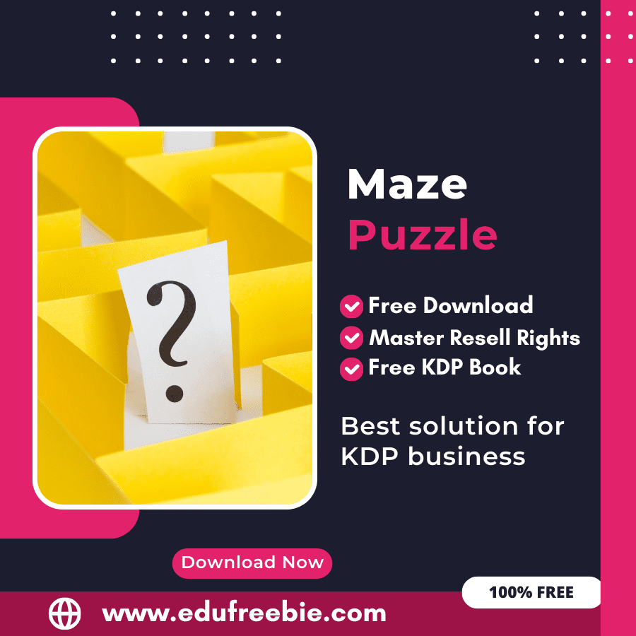You are currently viewing 100% Free to Download Maze Puzzle Book With Master Resell Rights, Earn Money By Selling this on Amazon KDP Portal