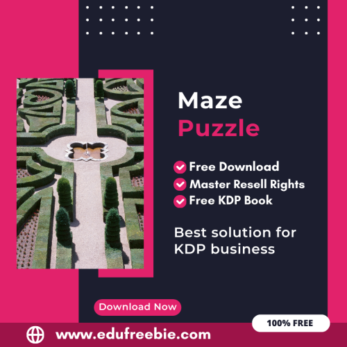 100% Free to Download Maze Puzzle Book With Master Resell Rights, Earn Money By Selling this on Amazon KDP Portal
