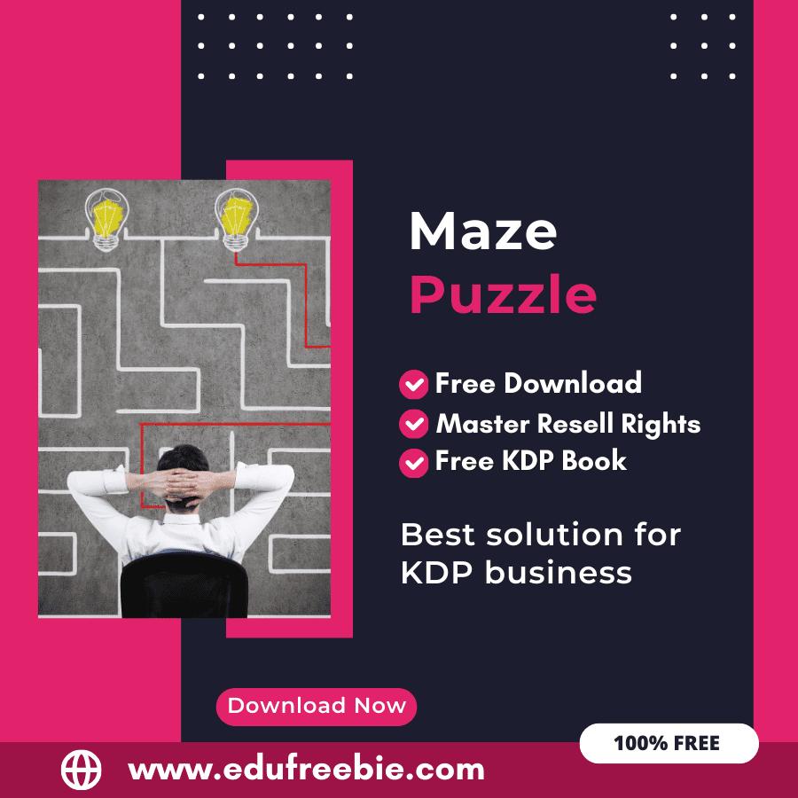 You are currently viewing 100% Free Amazon KDP Maze Puzzle Book: A Step-by-Step Guide to Selling Maze Puzzles with Master Resell Rights and Earn Money Online