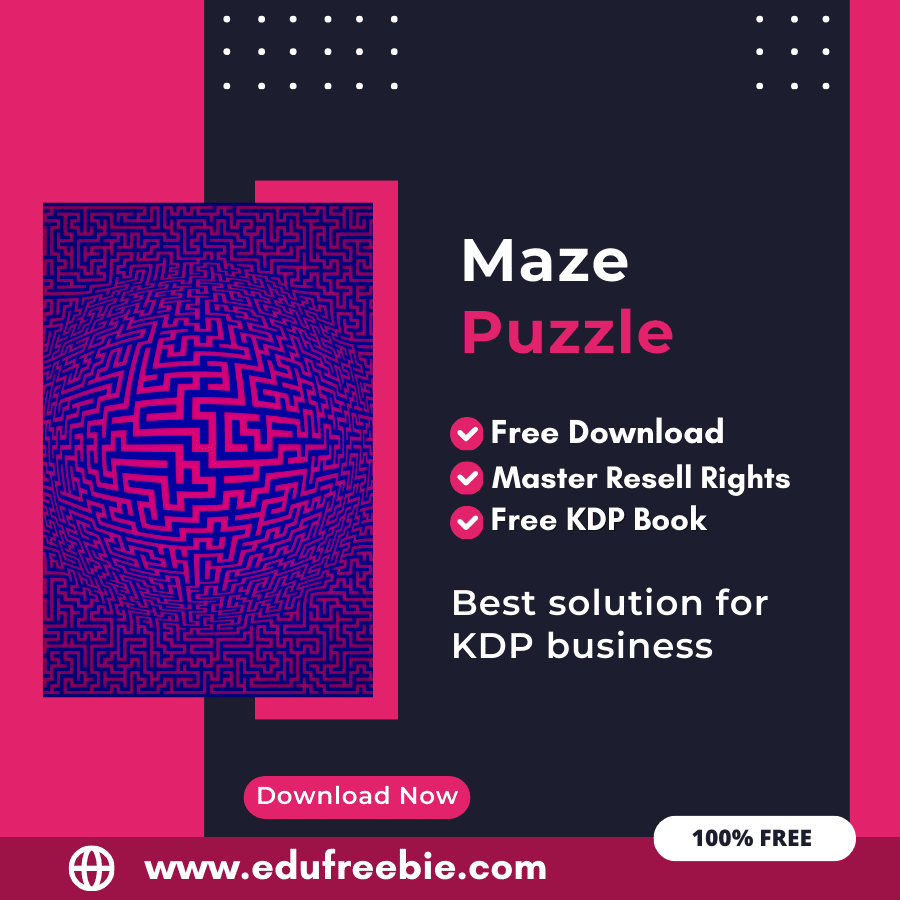 You are currently viewing 100% Free to Download Maze Puzzle Book For Amazon KDP, Download and Sell and Earn Money Online with Master Resell Rights