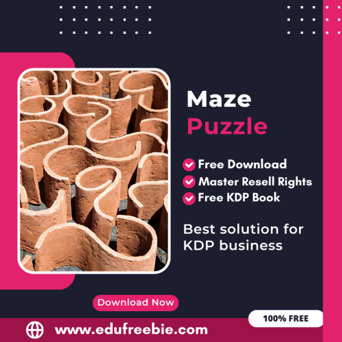 100% Free to Download Maze Puzzle Book With Master Resell Rights, Earn Money By Selling this on Amazon KDP Portal
