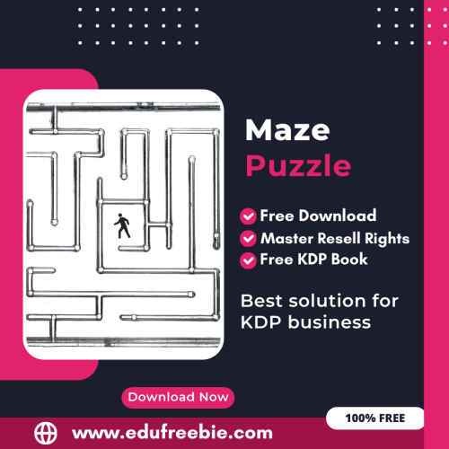 100% Free Maze Puzzle Book for Selling on Amazon KDP and Earn Money Online with master resell Rights