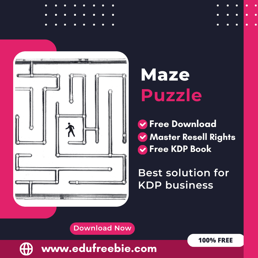 You are currently viewing 100% Free Maze Puzzle Book for Selling on Amazon KDP and Earn Money Online with master resell Rights